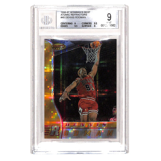 Dennis Rodman 1996-97 Bowman's Best Atomic Refractor #40 BGS 9