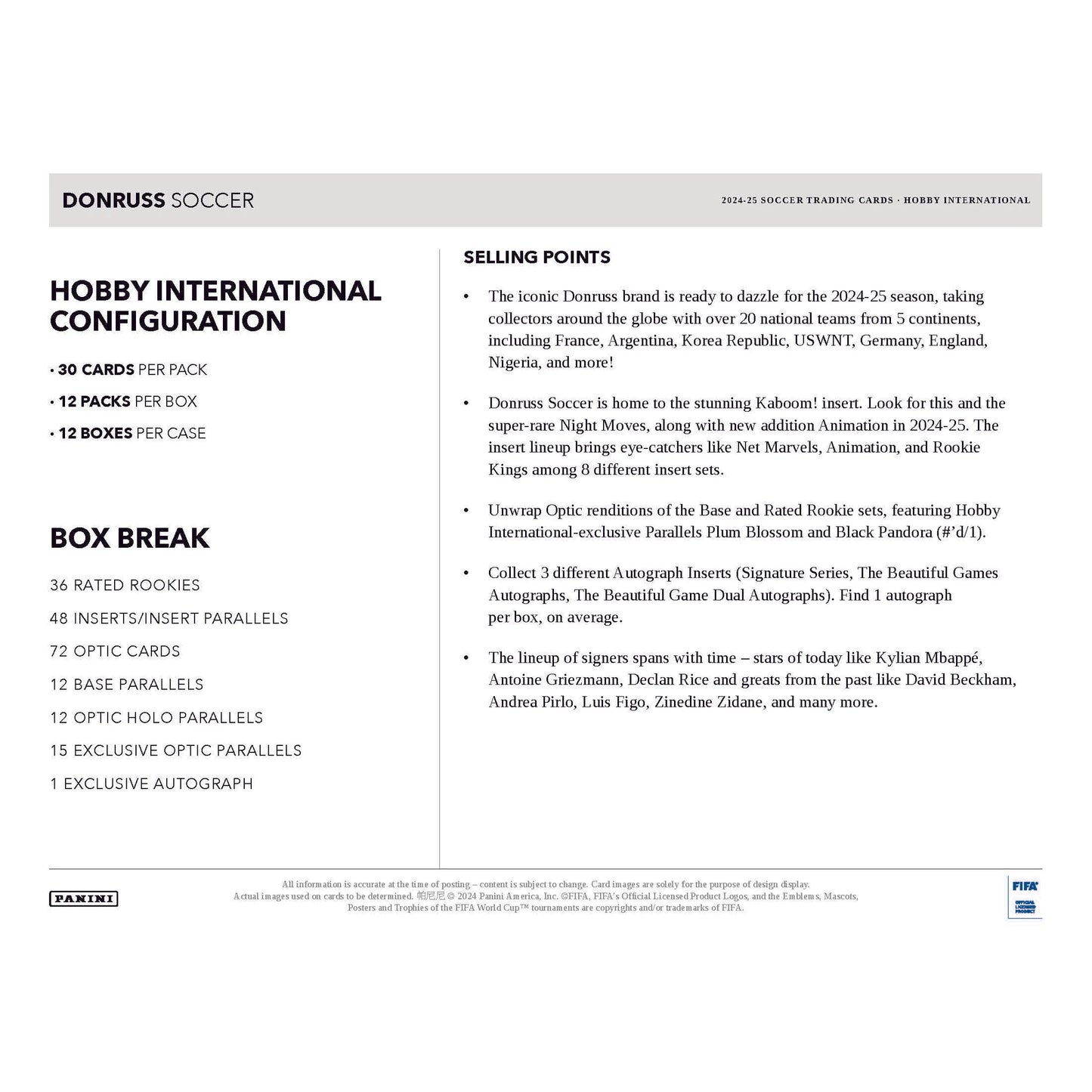 2024-25 Panini Donruss Soccer Hobby International Box