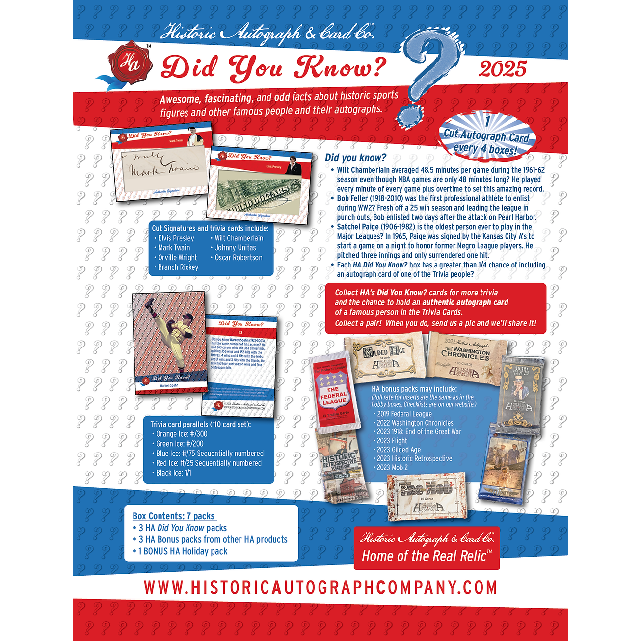 2025 HISTORIC AUTOGRAPH Did You Know? Box