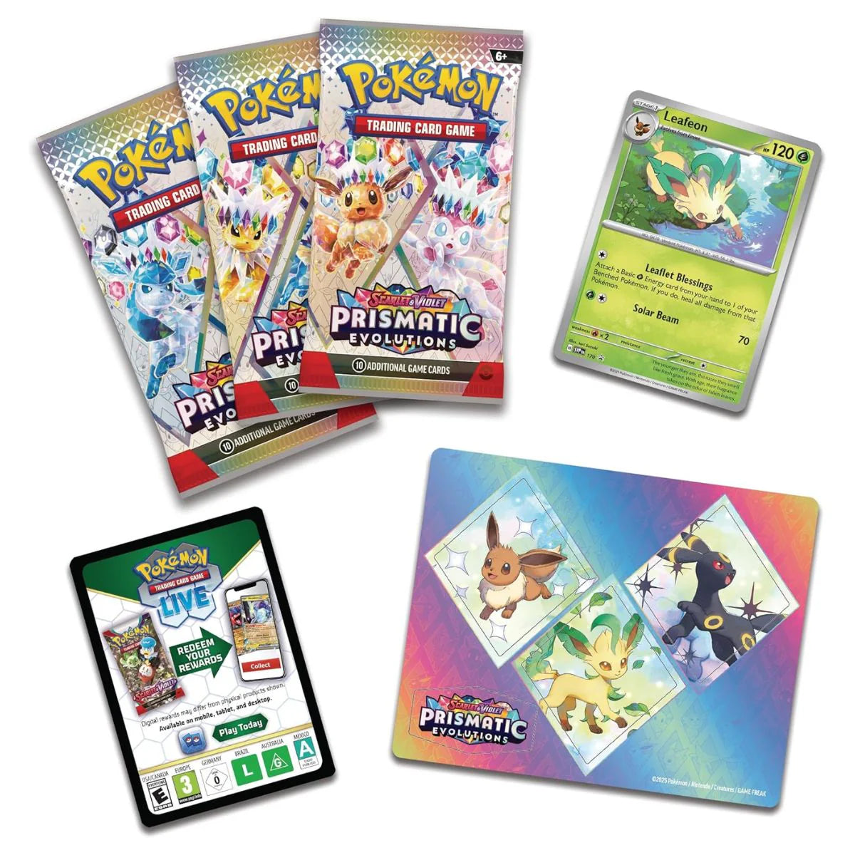 Pokemon English Scarlet & Violet - Prismatic Evolutions Tech Sticker Collection Leafeon