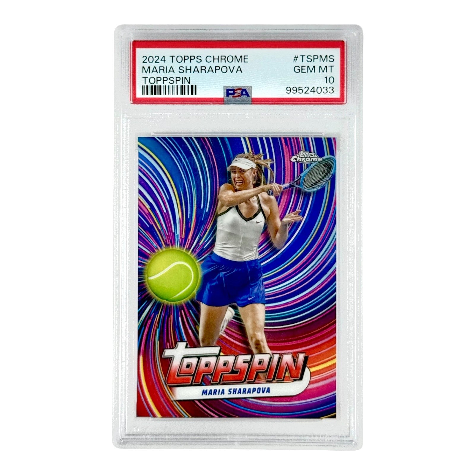 Maria Sharapova 2024 Topps Chrome Tennis Toppspin #TSPMS PSA 10