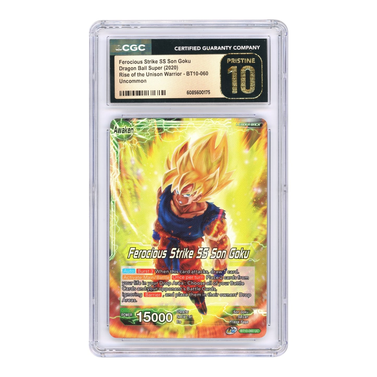 Super Saiyan Son Goku 2020 Dragon Ball Super Card Game English BT10 #060 CGC Pristine 10