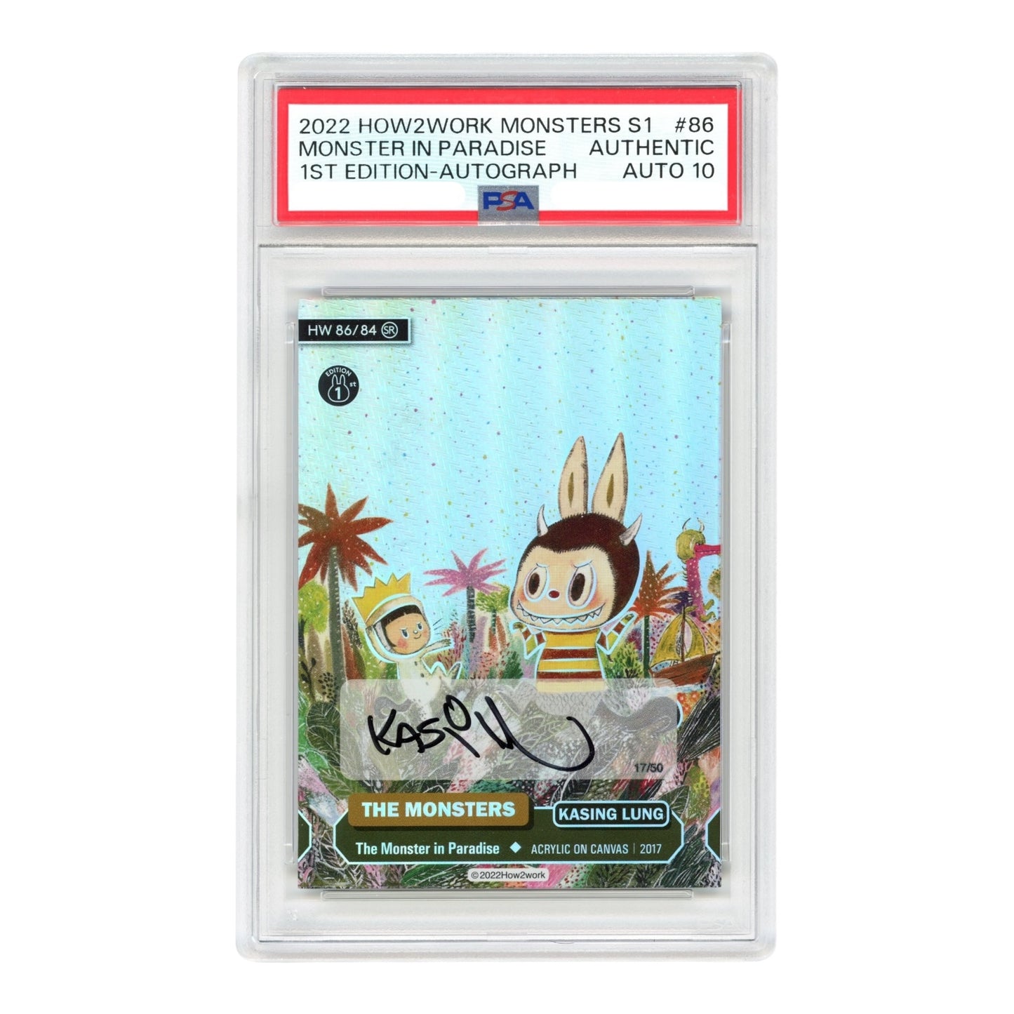 Labubu 2022 How2work The Monster Series 1 Auto 17/50 #86 SR PSA Auto 10