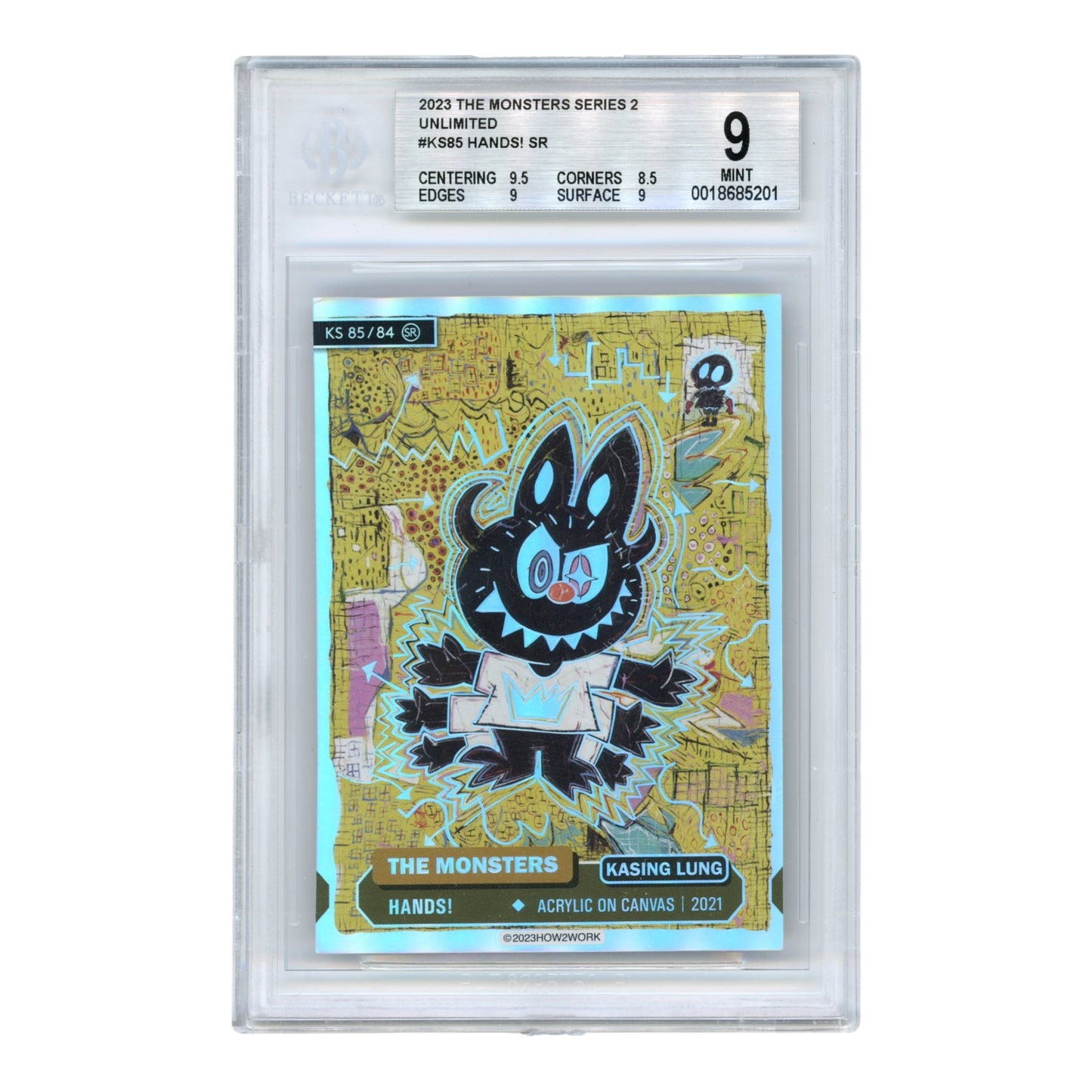 Labubu 2023 How2work The Monster Series 2 #85 BGS 9