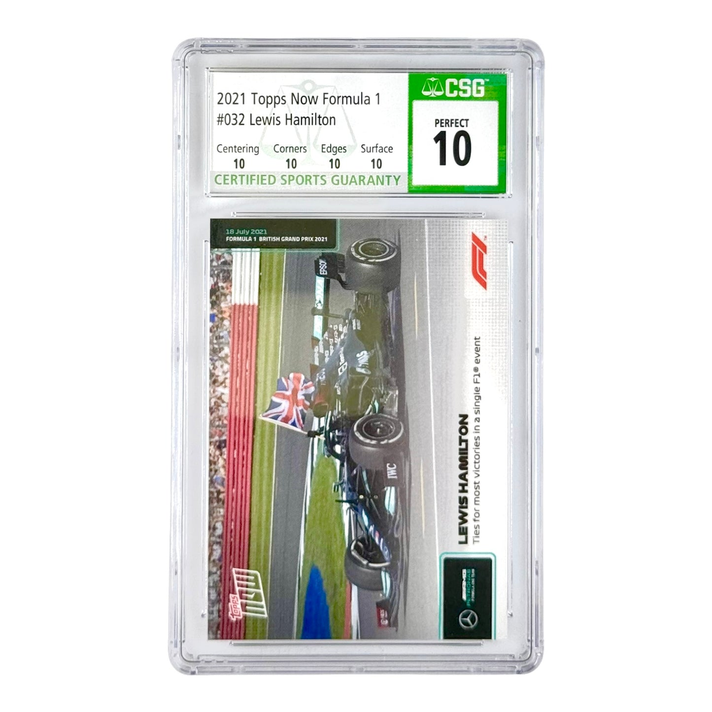 Lewis Hamilton 2021 Topps Now Formula 1 F1 #032 CGC Perfect 10