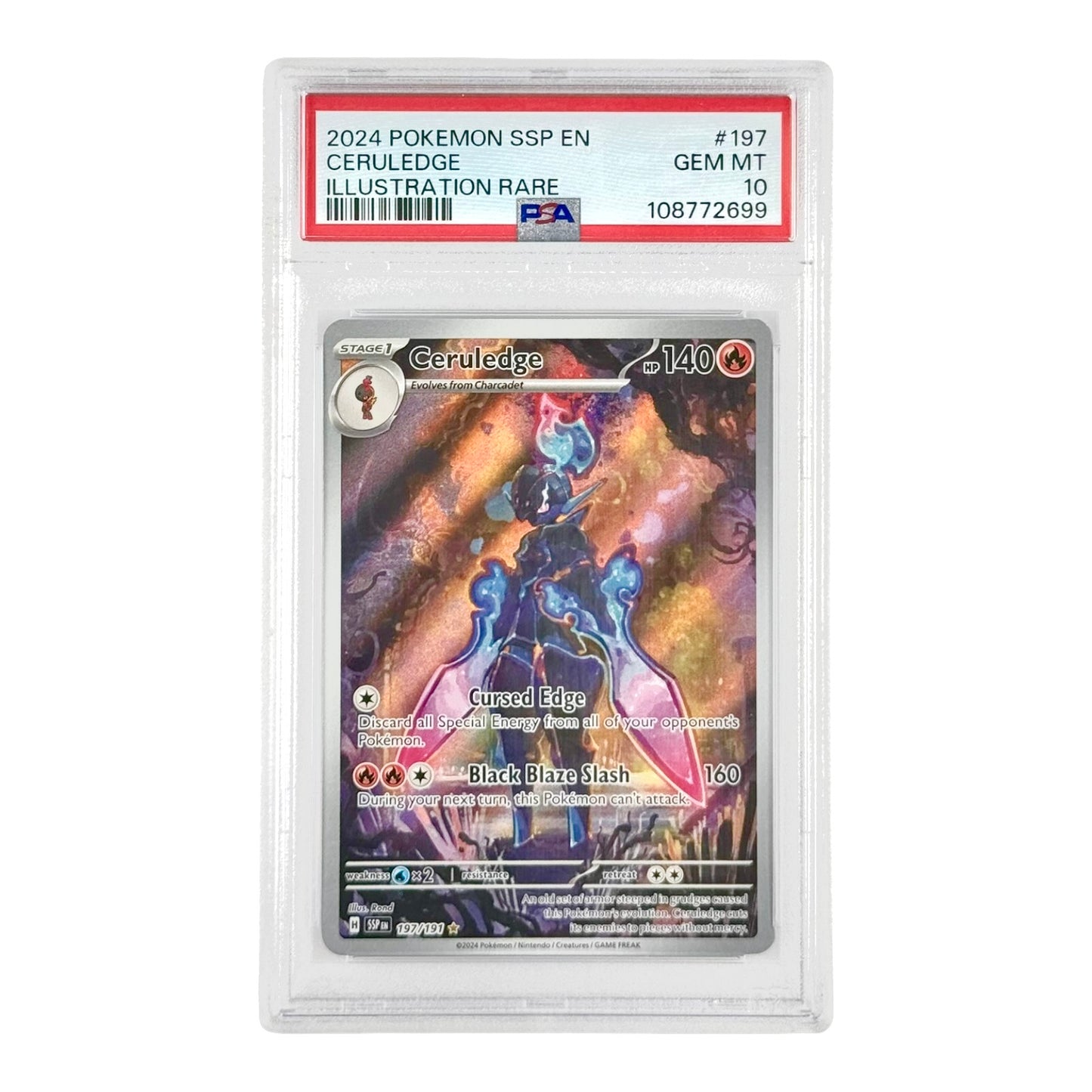 Ceruledge 2024 Pokemon English SSP Illustration Rare #197 PSA 10