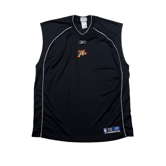 2003-04 Philadelphia 76ers' #3 Allen Iverson black short sleeve shooting shirt