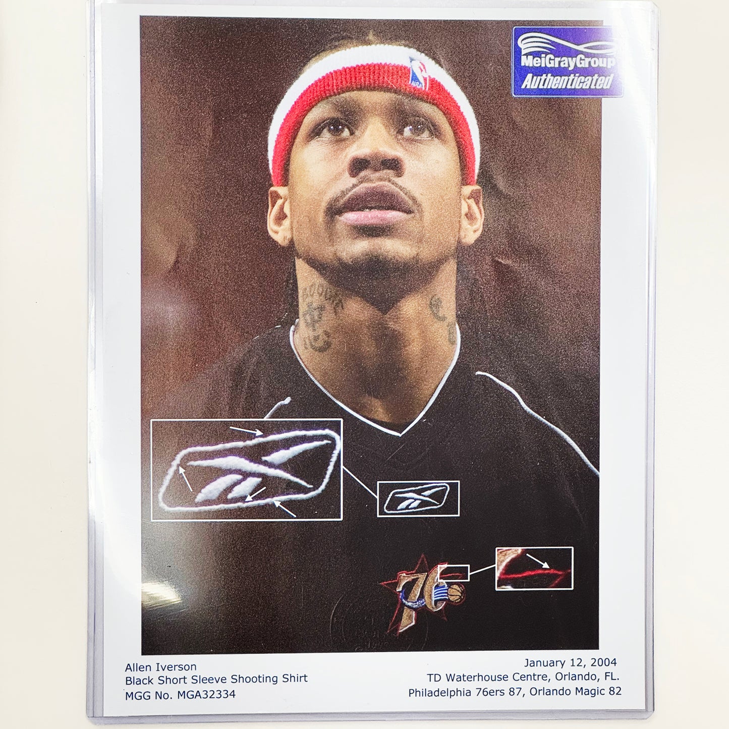 2003-04 Philadelphia 76ers' #3 Allen Iverson black short sleeve shooting shirt