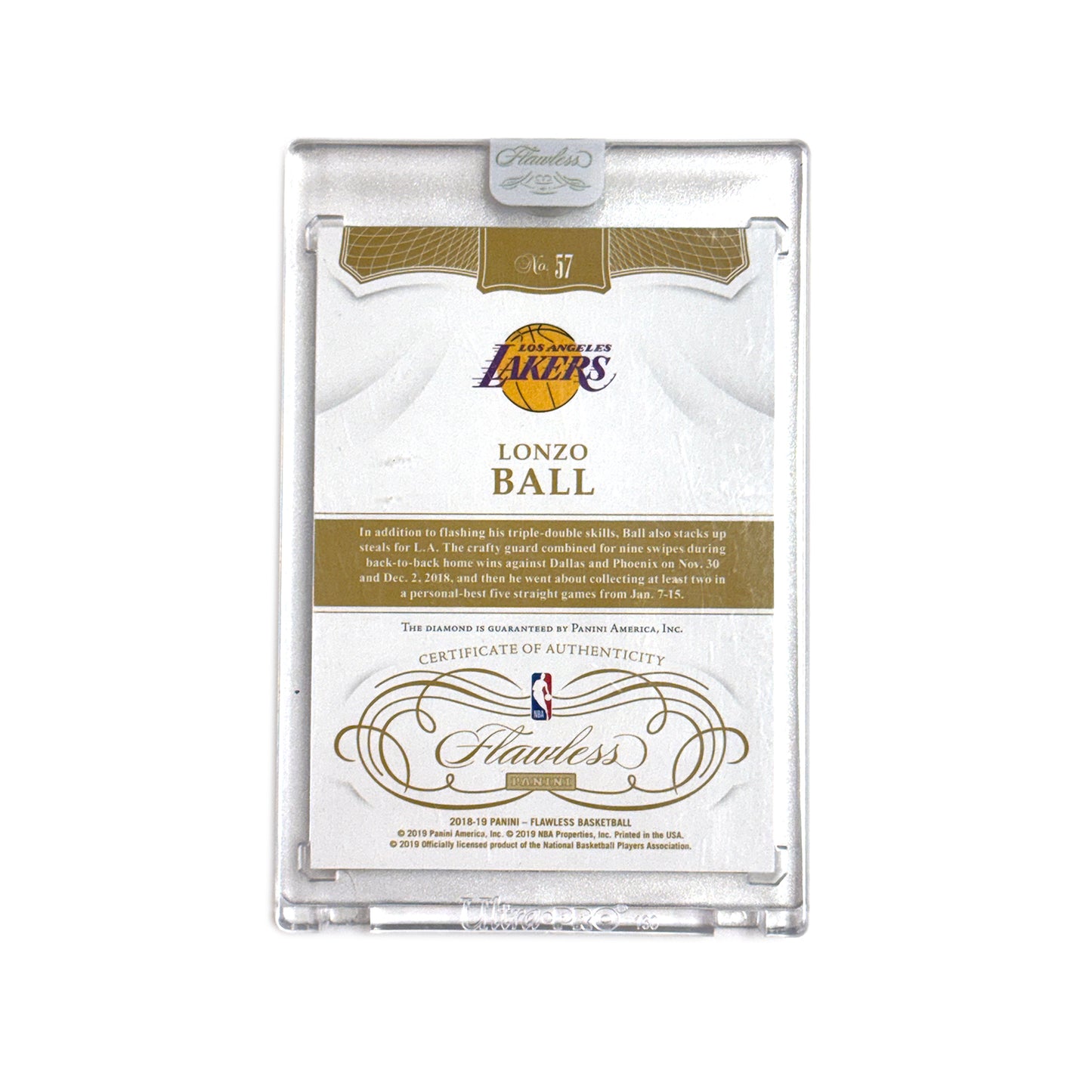 Lonzo Balls Chicago Bulls Fanatics Authentic Autographed Nike Jersey - Red with "Go Bulls" Inscription with 2018-19 Panini Flawless 1/1 Lonzo Balls #57