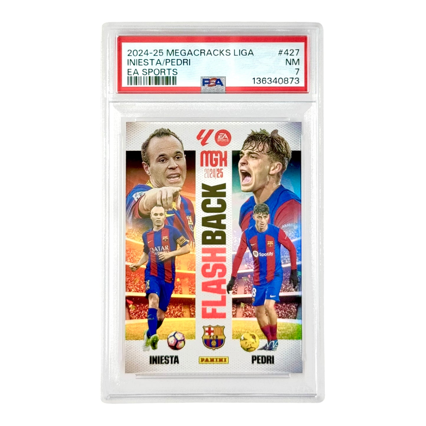 Iniesta/Pedri 2024-25 Megacracks Liga EA Sports #427 PSA 7