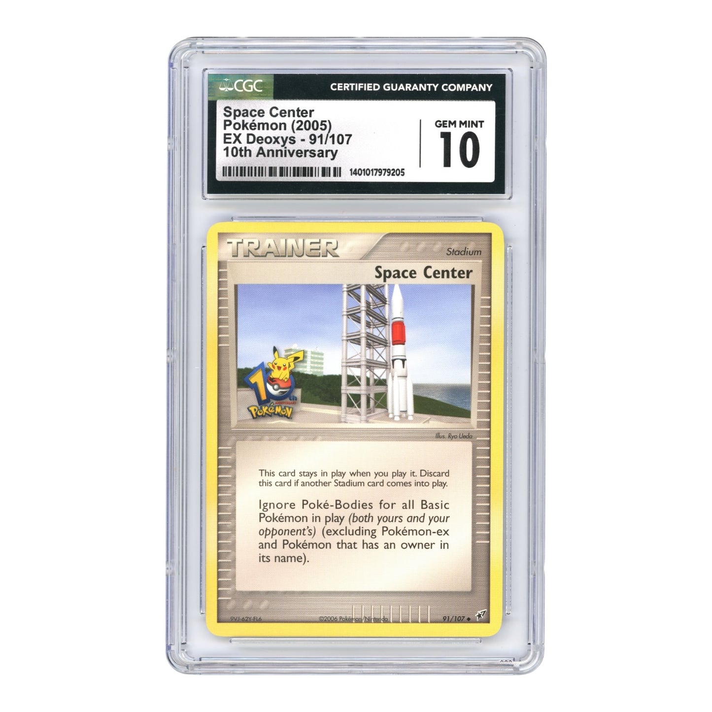 Space Center 2005 Pokemon English EX Deoxys 10th Anniversary #91 CGC 10
