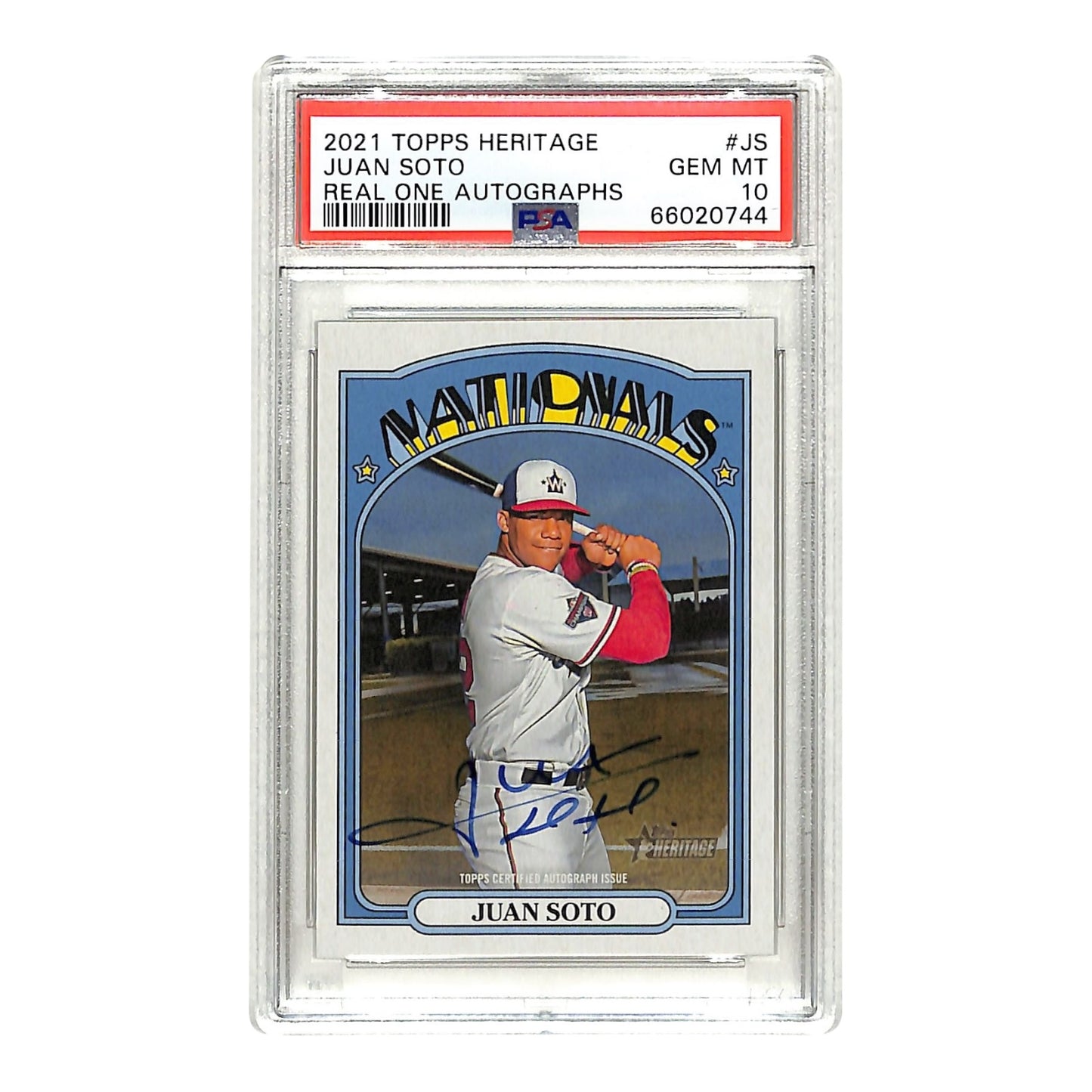 Juan Soto 2021 Topps Heritage Real One Auto #JS PSA 10