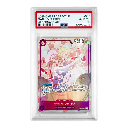 Sanji & Pudding 2025 One Piece Japanese EB02 SR Alternate Art #035 PSA 10