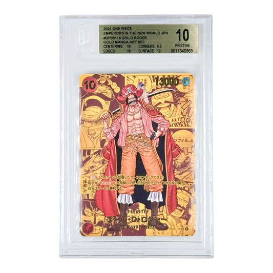Roger 2024 One Piece Japanese OP09 Gold Manga Alternate Art BGS Pristine 10