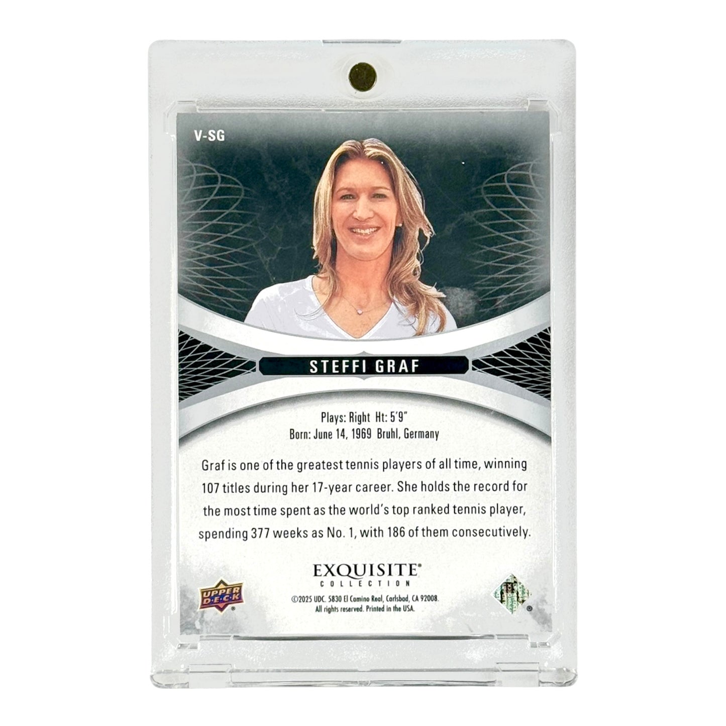 Steffi Graf 2025 Upper Deck Goodwin Champion Exquisite Collection 65/99 V-SG