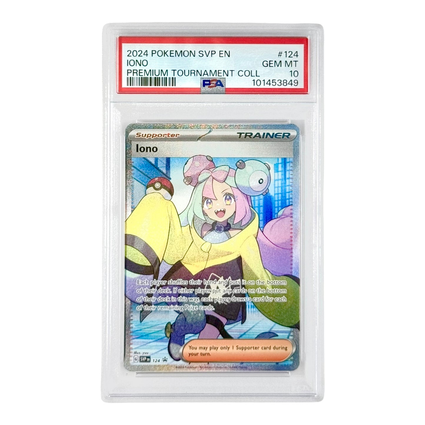 Iono 2024 Pokemon English Premium Tournament Collection Promo #124 PSA 10