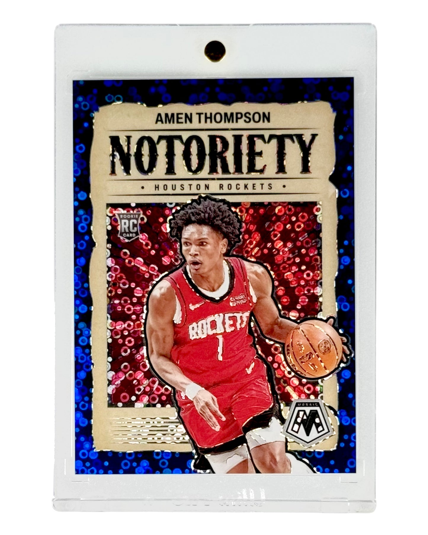 Amen Thompson 2023-24 Panini Mosaic Notoriety Fastbreak Break Blue 80/85 Rookie RC #7