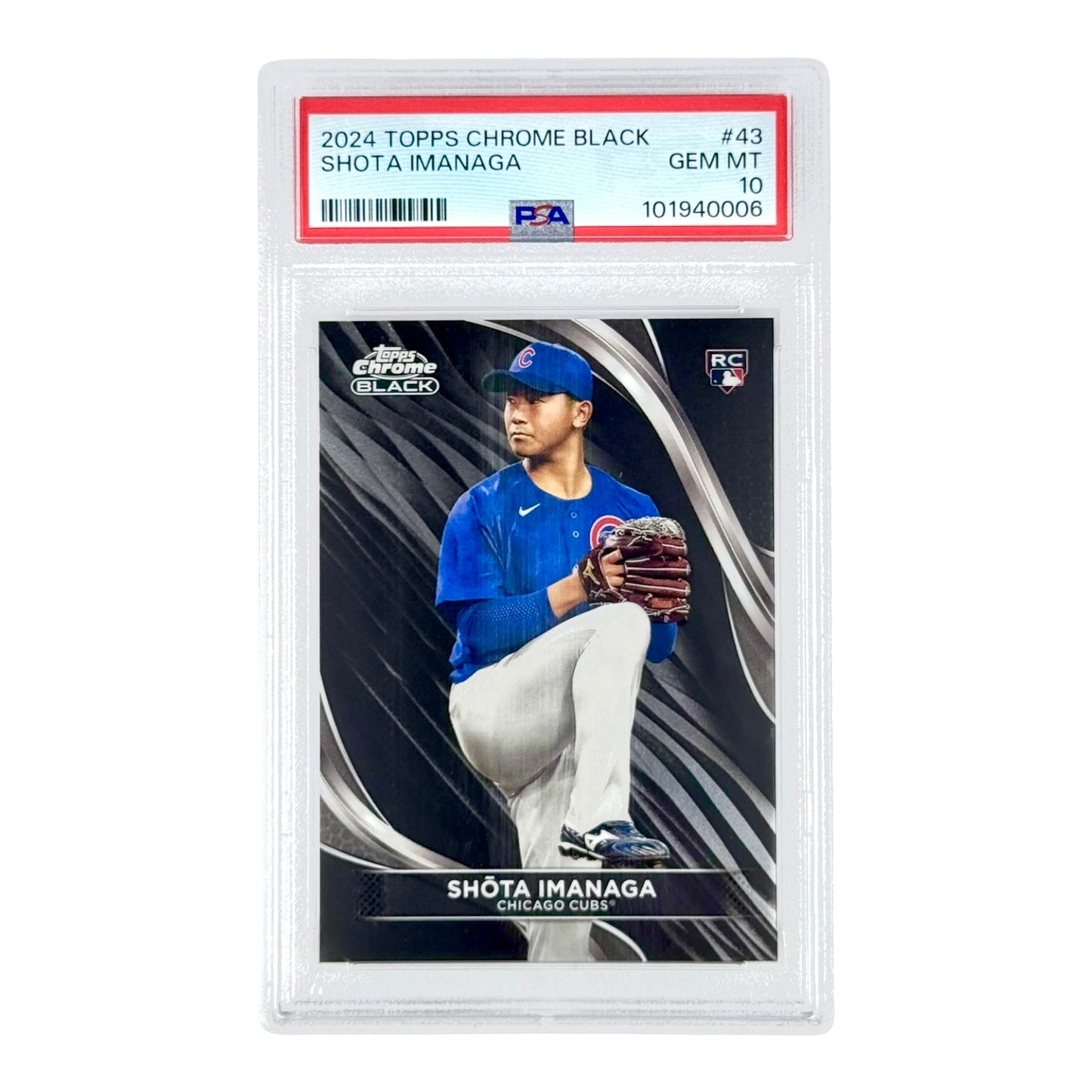 Shota Imanaga 2024 Topps Chrome Black Rookie RC #43 PSA 10