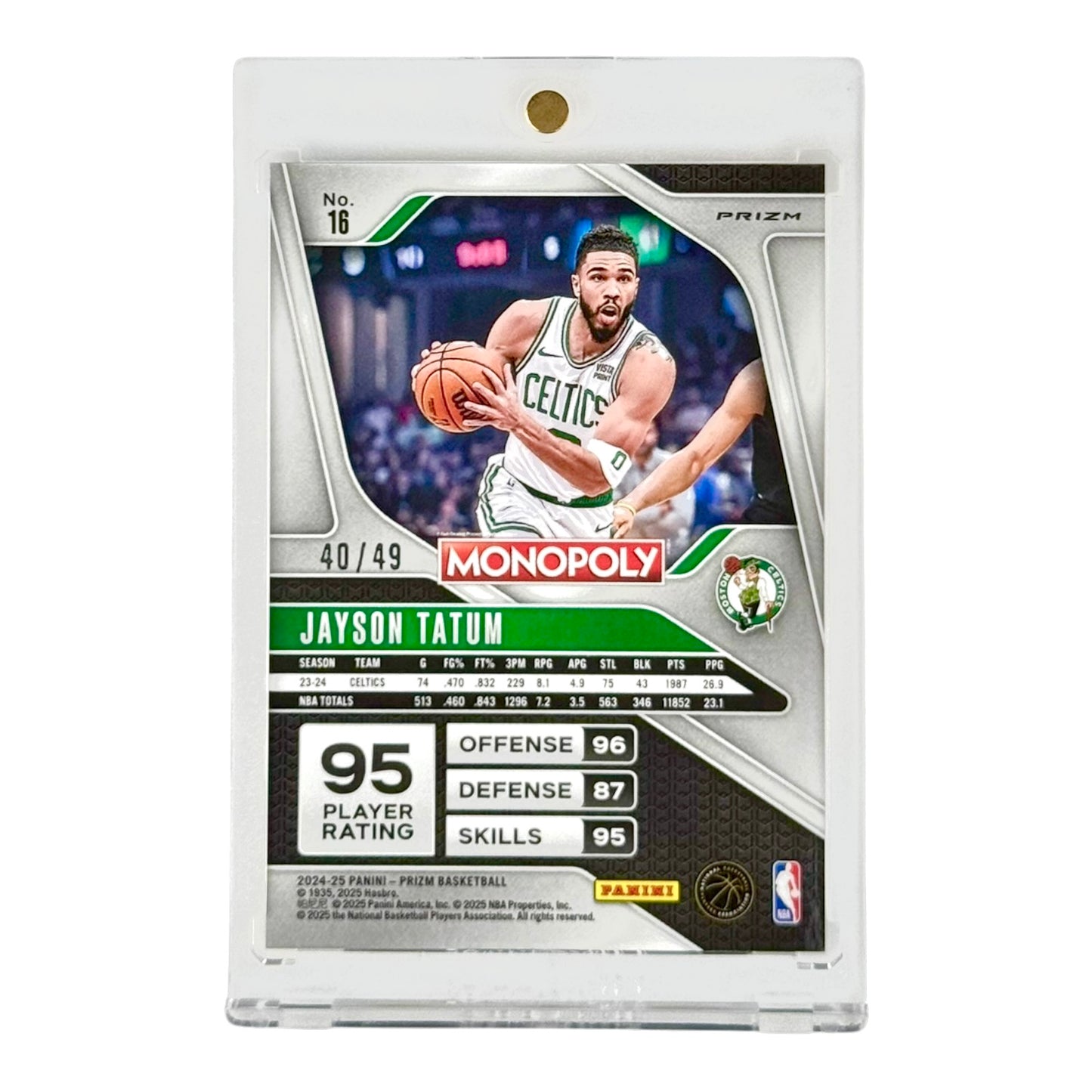 Jayson Tatum 2024-25 Prizm Monopoly Gold 40/49 #16