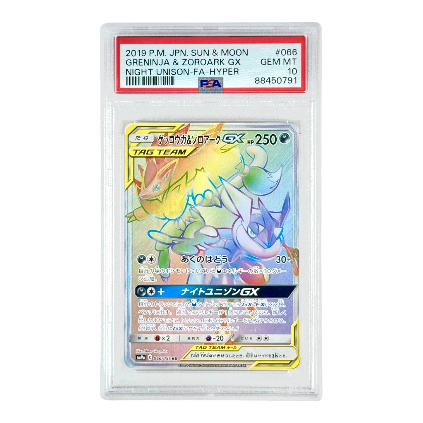 Greninja & Zoroark 2019 Pokemon Japanese Sun & Moon Tag Team Sm9a #066 HR PSA 10