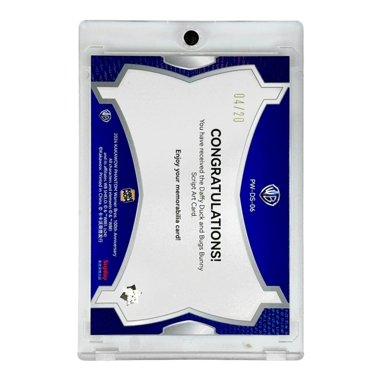 Bugs Bunny/Daffy Duck 2024 Kakawow Phantom Warner Bros 100th Anniversary Dual Facsimile Auto 04/20 #PW-DS-06