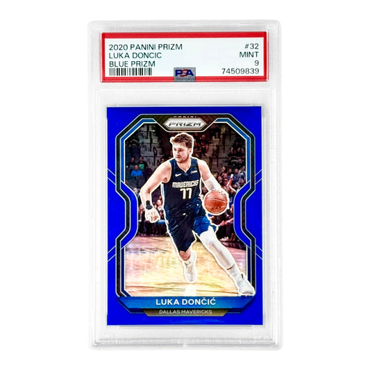 Luka Doncic 2020-21 Prizm Blue 004/199 #32 PSA 9