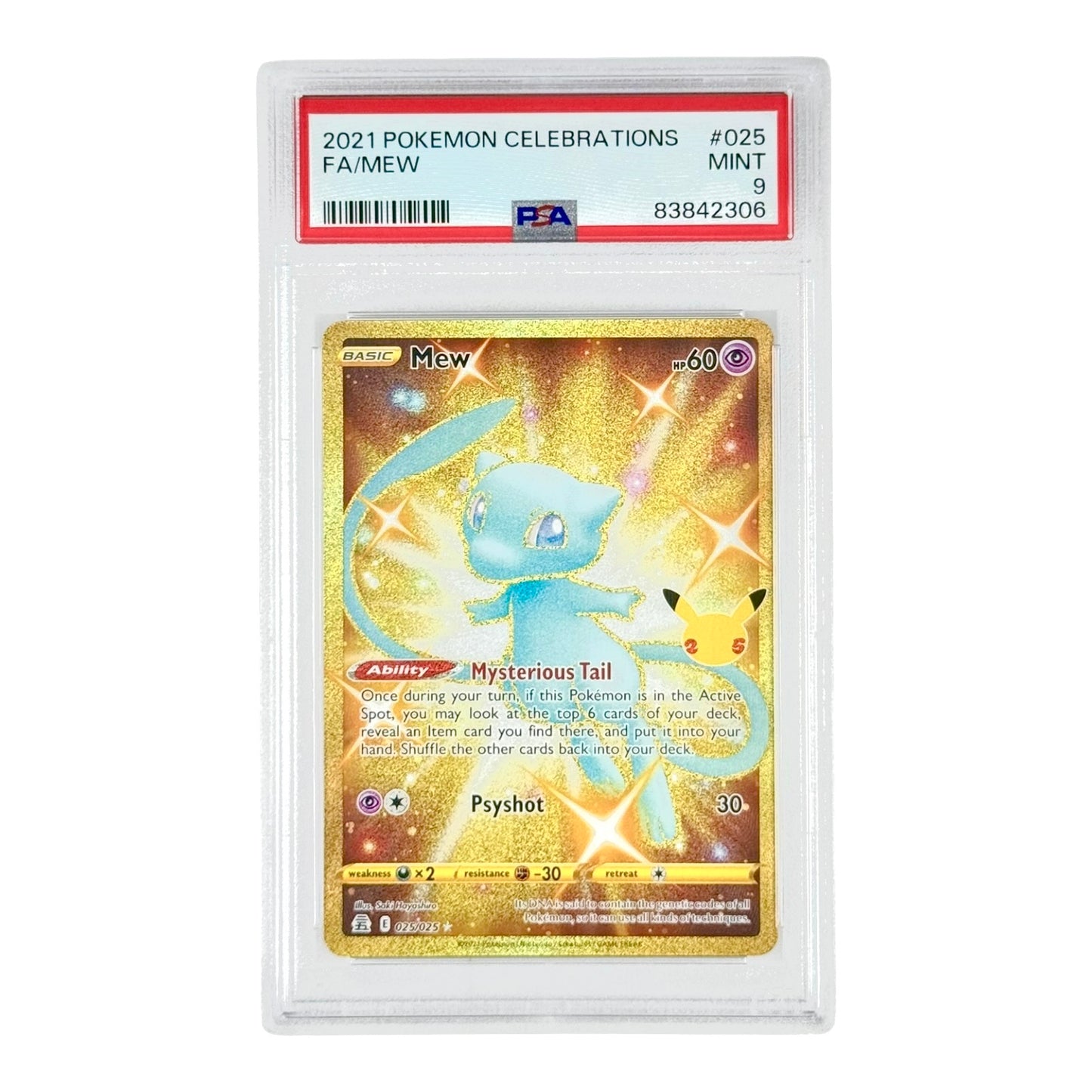 Mew 2021 Pokemon 25th Anniversary Celebration #025 PSA 9