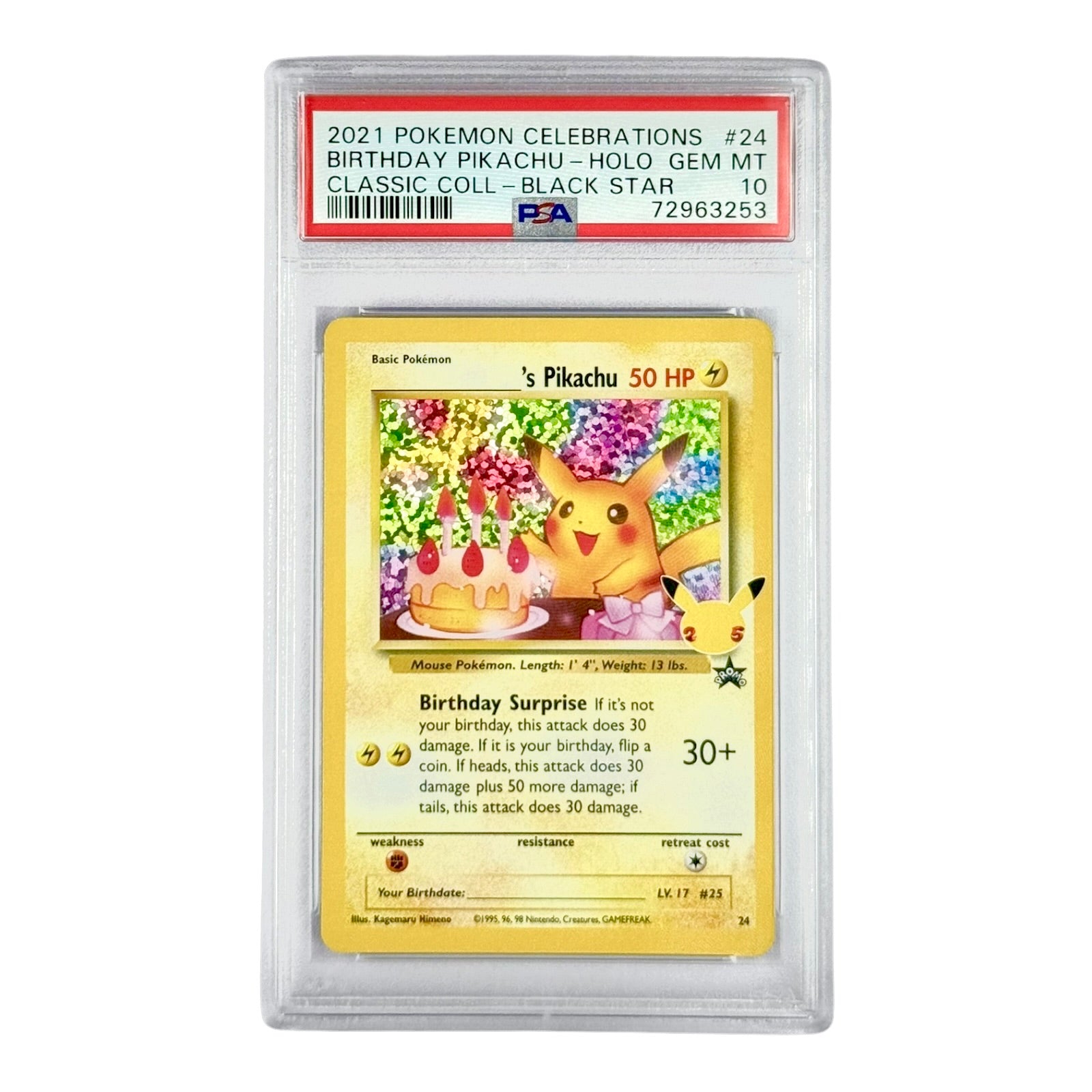 Pikachu 2021 Pokemon English 25th Anniversary Birthday Edition Promo # Yamacardo Pikachu 2021 Pokemon English 25th Anniversary Birthday Edition Promo # Yamacardo
