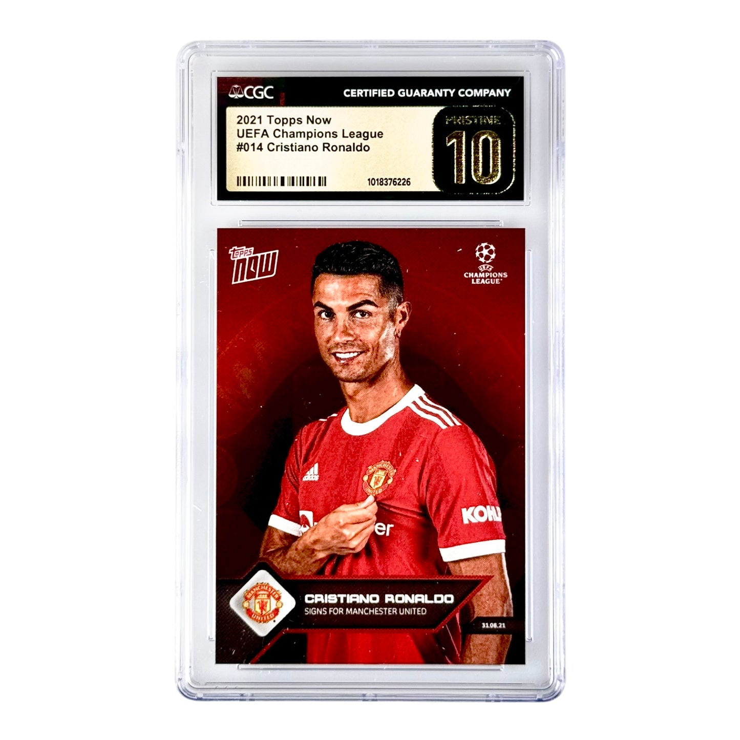 Cristiano Ronaldo 2021 Topps Now #014 CGC Pristine 10