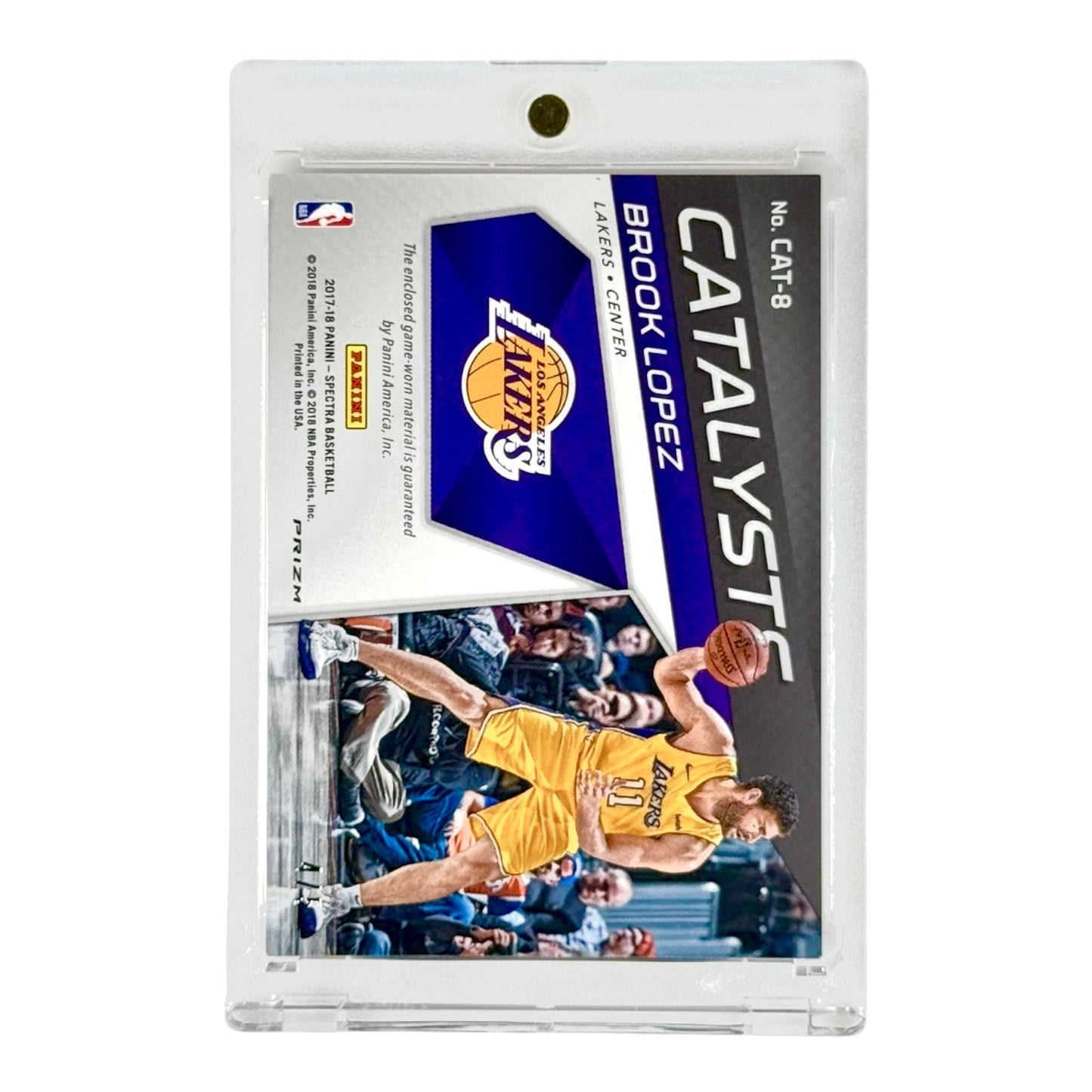 Brook Lopez 2017-18 Spectra Catalysts 3 Color Patch Game Worn 4/5 #CAT-8