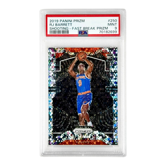 RJ Barrett 2019-20 Prizm Fast Break Variation Rookie RC #250 PSA 9