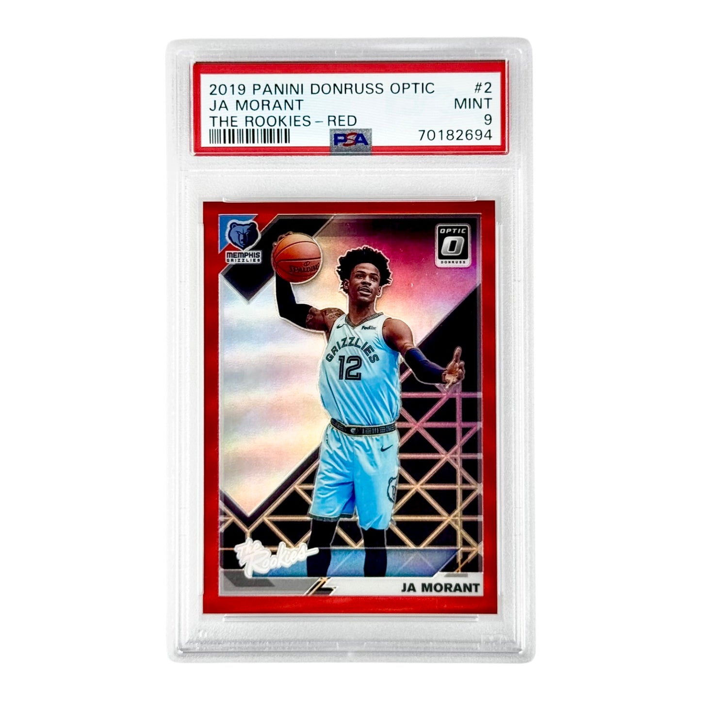 Ja Morant 2019-20 Donruss Optic The Rookies RC Red 34/99 #2 PSA 9