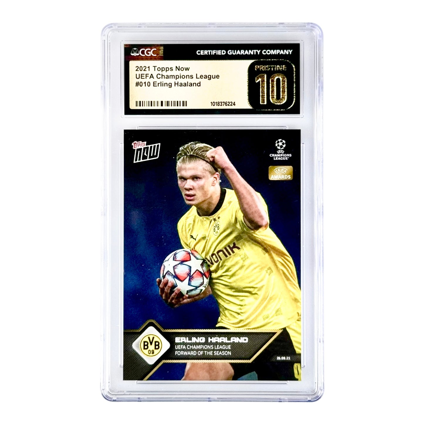 Erling Haaland 2021 Topps Now #010 CGC Pristine 10