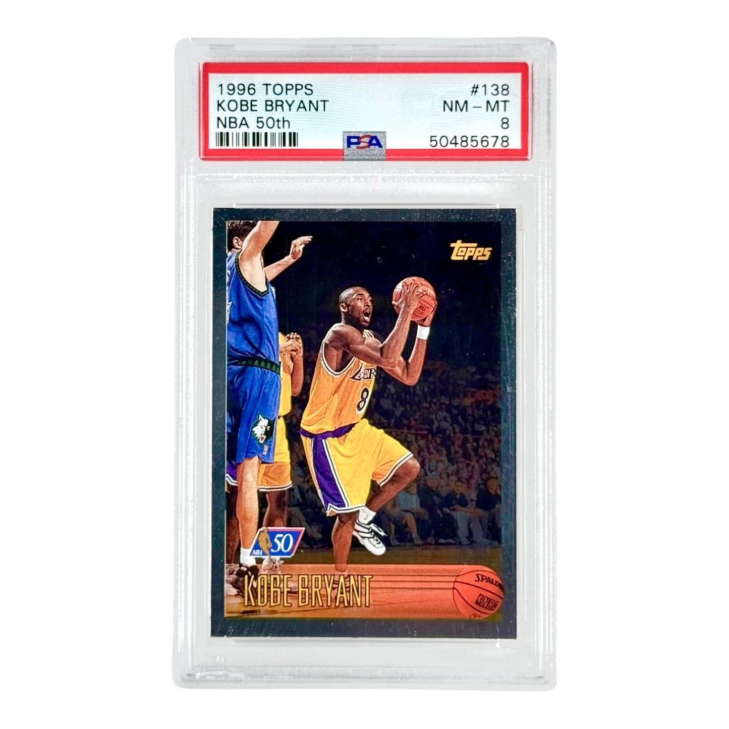 Kobe Bryant 1996 Topps NBA 50th Anniversary Rookie RC #138 PSA 8