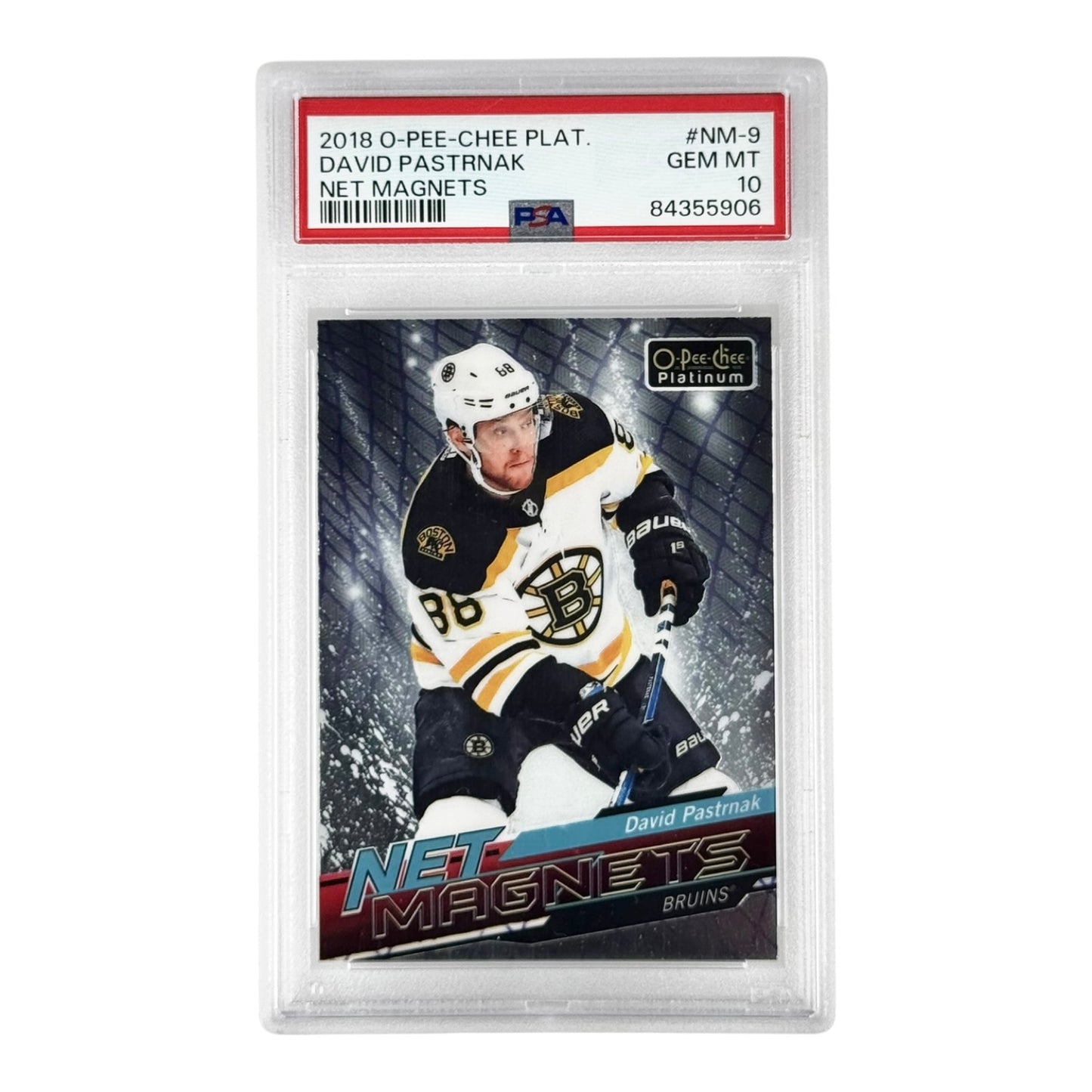 David Pastrnak 2018 O-Pee Platinum New Magnets #NM-9 PSA 10