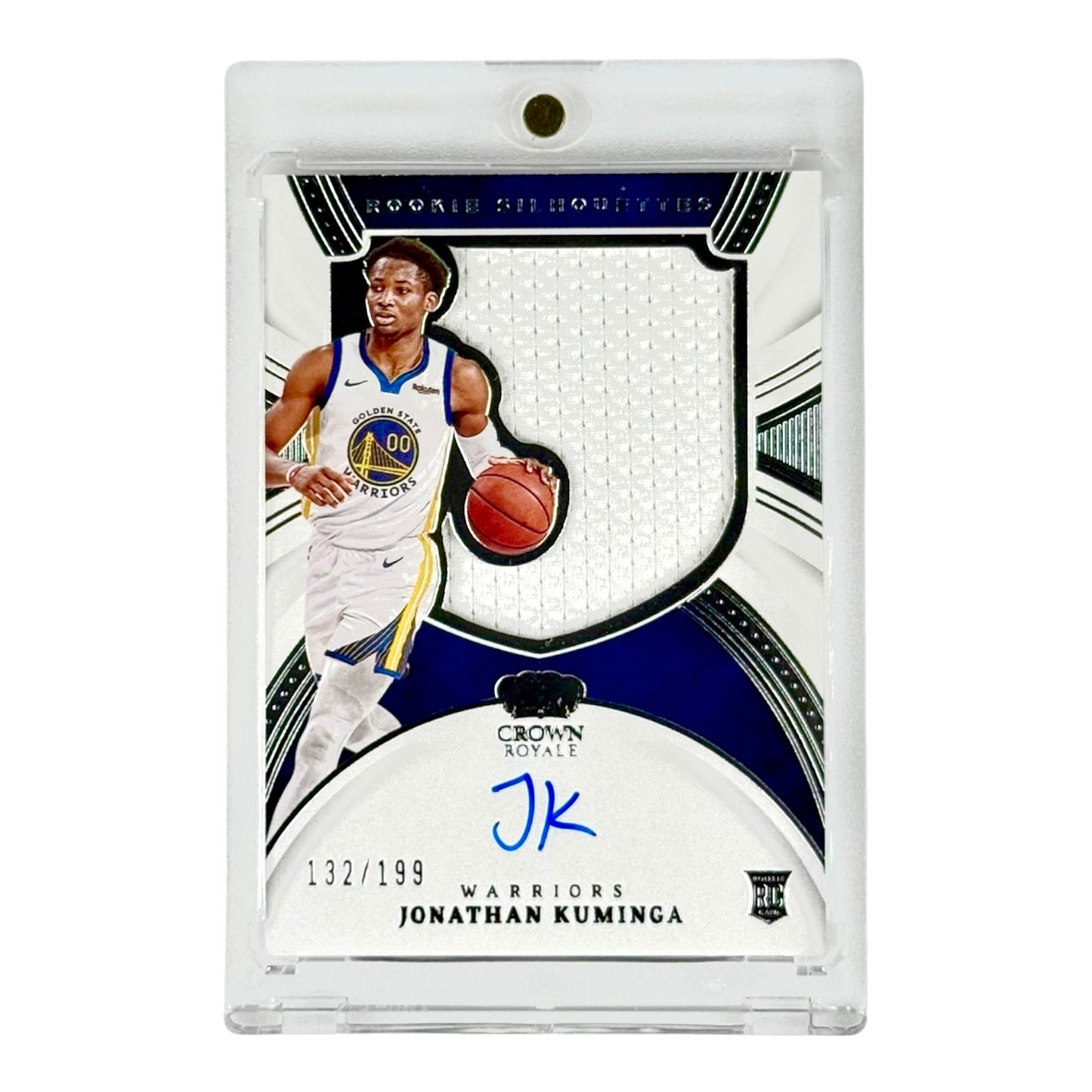 Jonathan Kuminga 2021-22 Crown Royale Silhouttes Jersey Auto 132/199 Rookie RC #136
