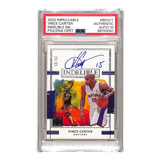 Vince Carter 2022 Impeccable Auto 25/35 #IDIVCT PSA Authentic Auto 10