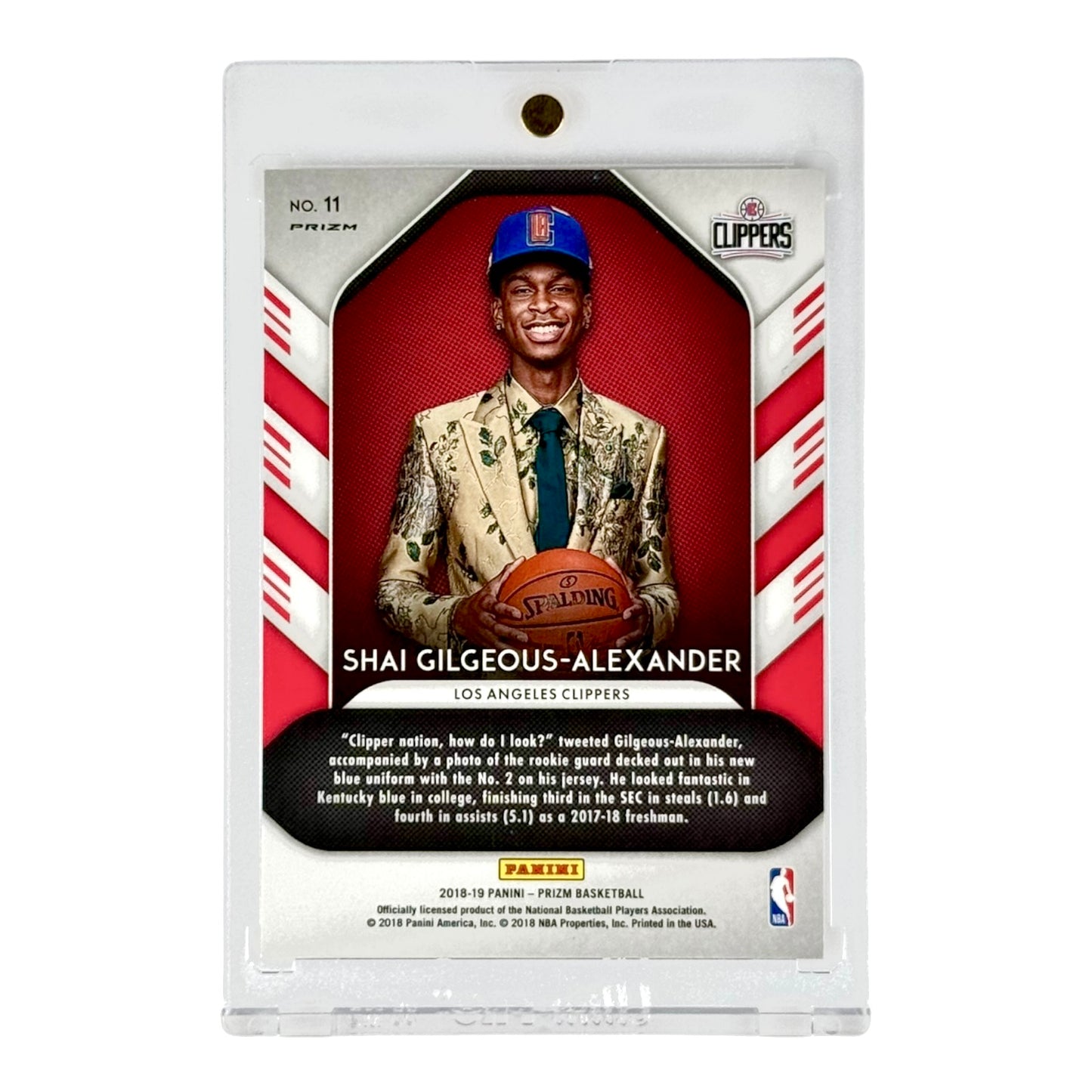 Shai Gilgeous Alexander 2018-19 Prizm Fast Break Luck Of The Lottery Rookie RC #11
