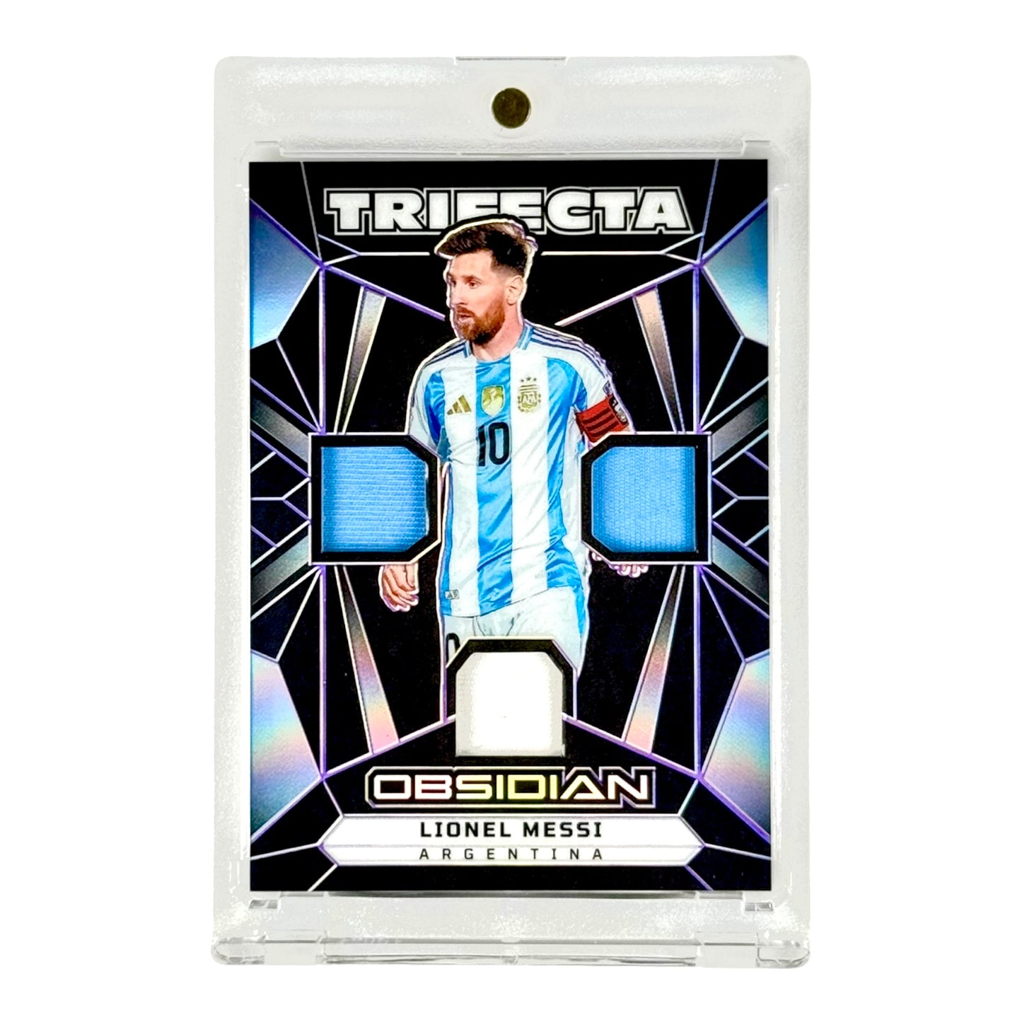 Lionel Messi 2024-25 Obsidian Trifecta Triple Jersey 07/50 #TM-LM