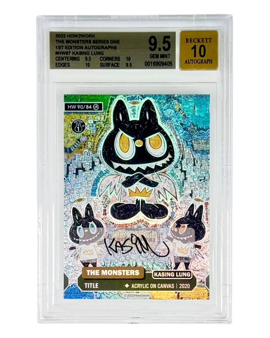 Labubu 2022 How2work The Monster Series 1 1st Edition Auto 37/50 #90 BGS 9.5 Auto 10