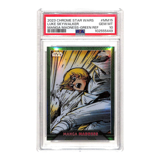Luke Skywalker 2023 Topps Chrome Manga Madness Green 85/99 #MM15 PSA 10