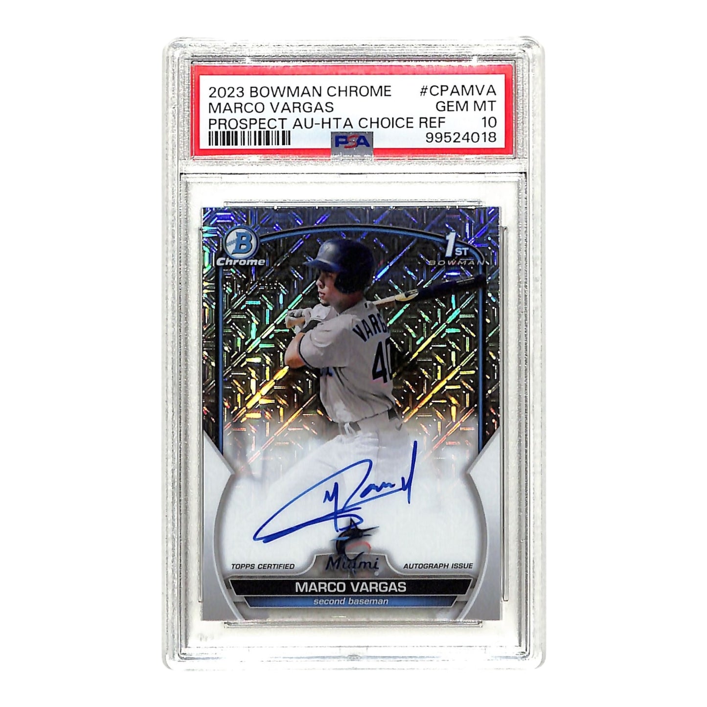 Marco Vargas 2023 Bowman Chrome Prospect Auto Choice 015/150 #CPAMVA PSA 10