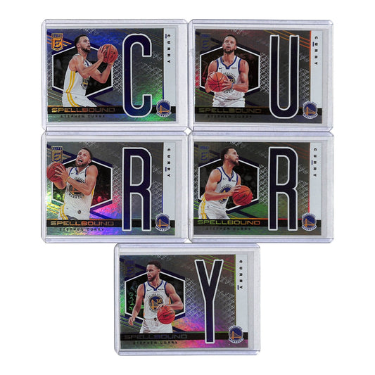 Set of 5 Stephen Curry 2019-20 Donruss Elite Spellbound