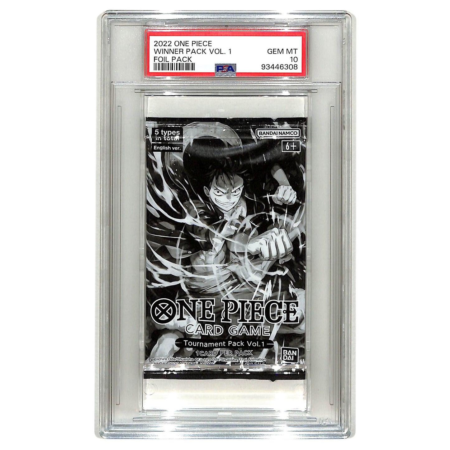 2022 One Piece Tournament Pack Vol 1 Sealed Pack Promo Luffy Cover PSA 10