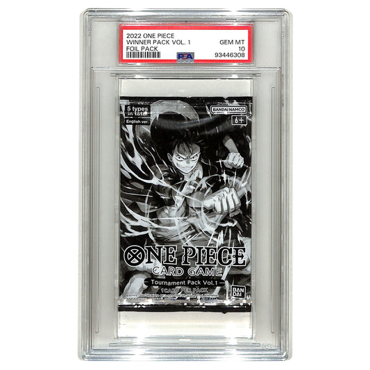 2022 One Piece Tournament Pack Vol 1 Sealed Pack Promo Luffy Cover PSA 10