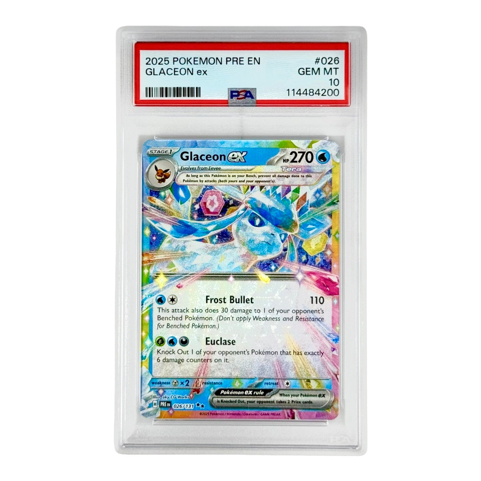 Glaceon 2025 Pokemon Prismatic Evolution #026 PSA 10 Yamacardo Glaceon 2025 Pokemon Prismatic Evolution #026 PSA 10 Yamacardo