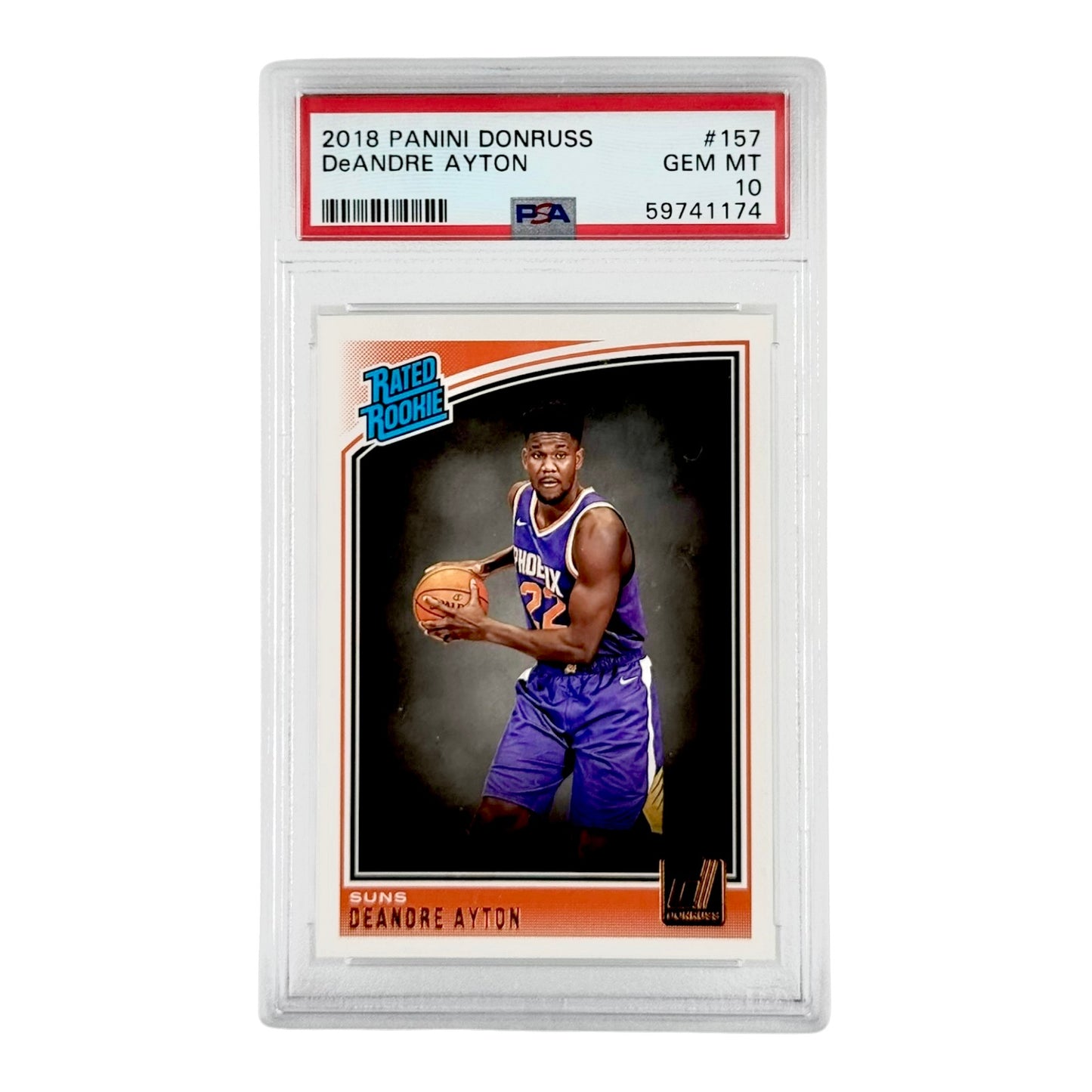 DeAndre Ayton 2018-19 Panini Donruss Rated Rookie RC #157 PSA 10