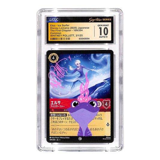Elsa 2025 Disney Lorcana Japanese The First Chapter Whitney Pollett Sketch Auto #109 CGC 10