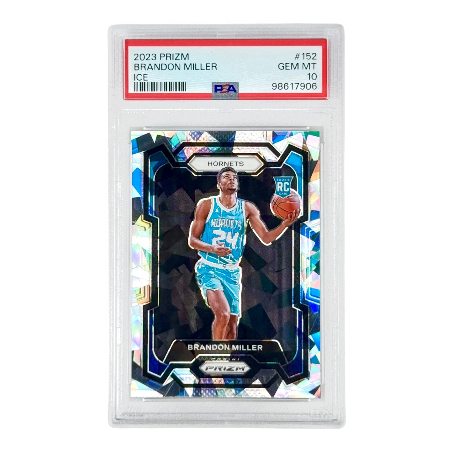 Brandon Miller 2023 Prizm Cracked Ice Rookie RC #152 PSA 10