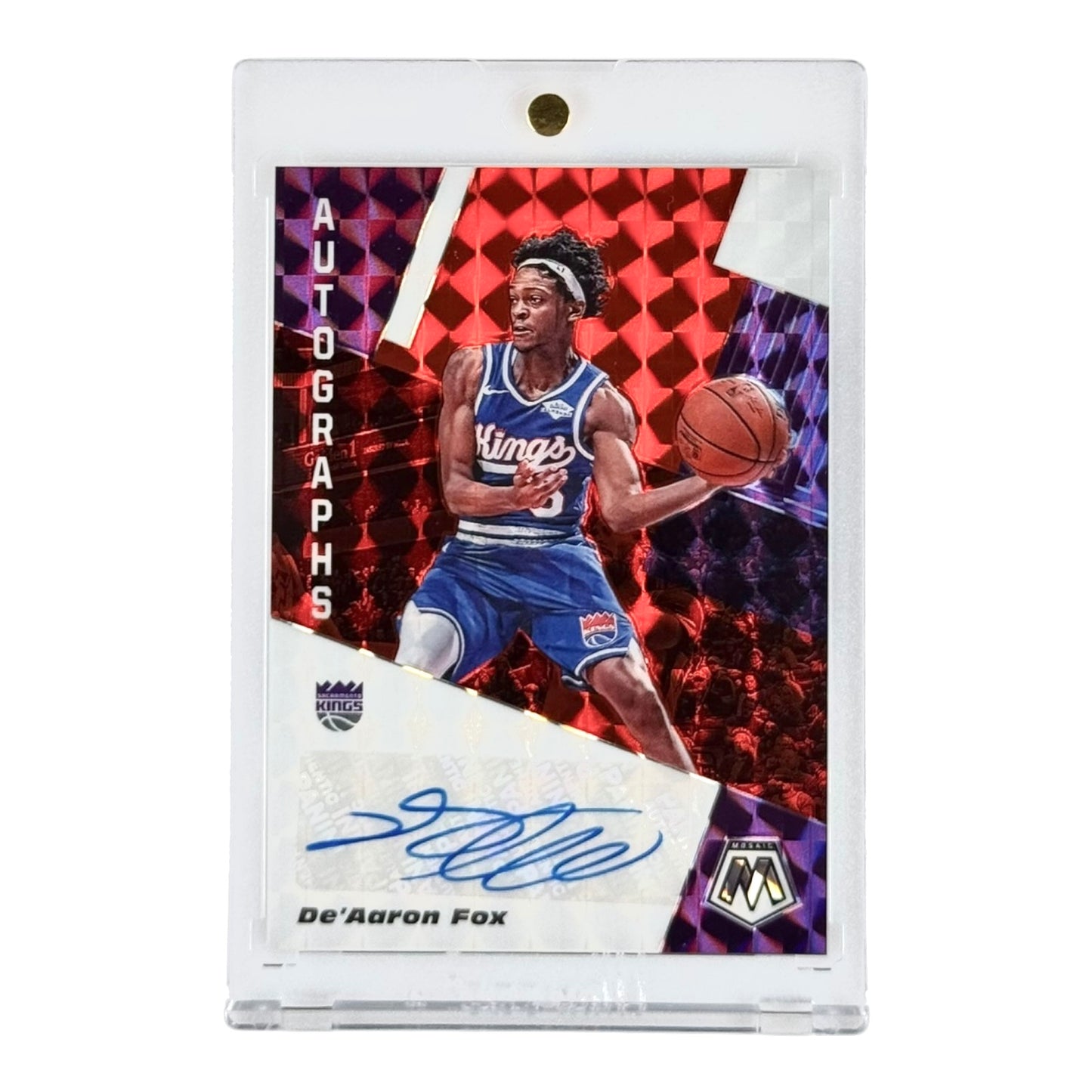 De'Aaron Fox 2019-20 Mosaic Auto Red #AM-DAF